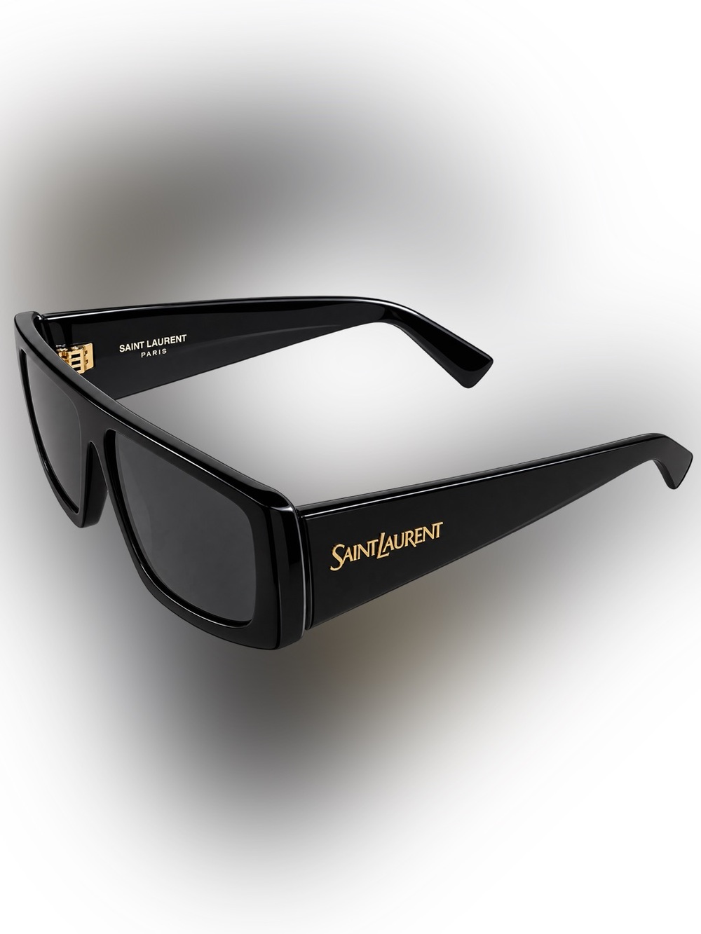 Saint Laurent Black Oversized Rectangular Sunglasses